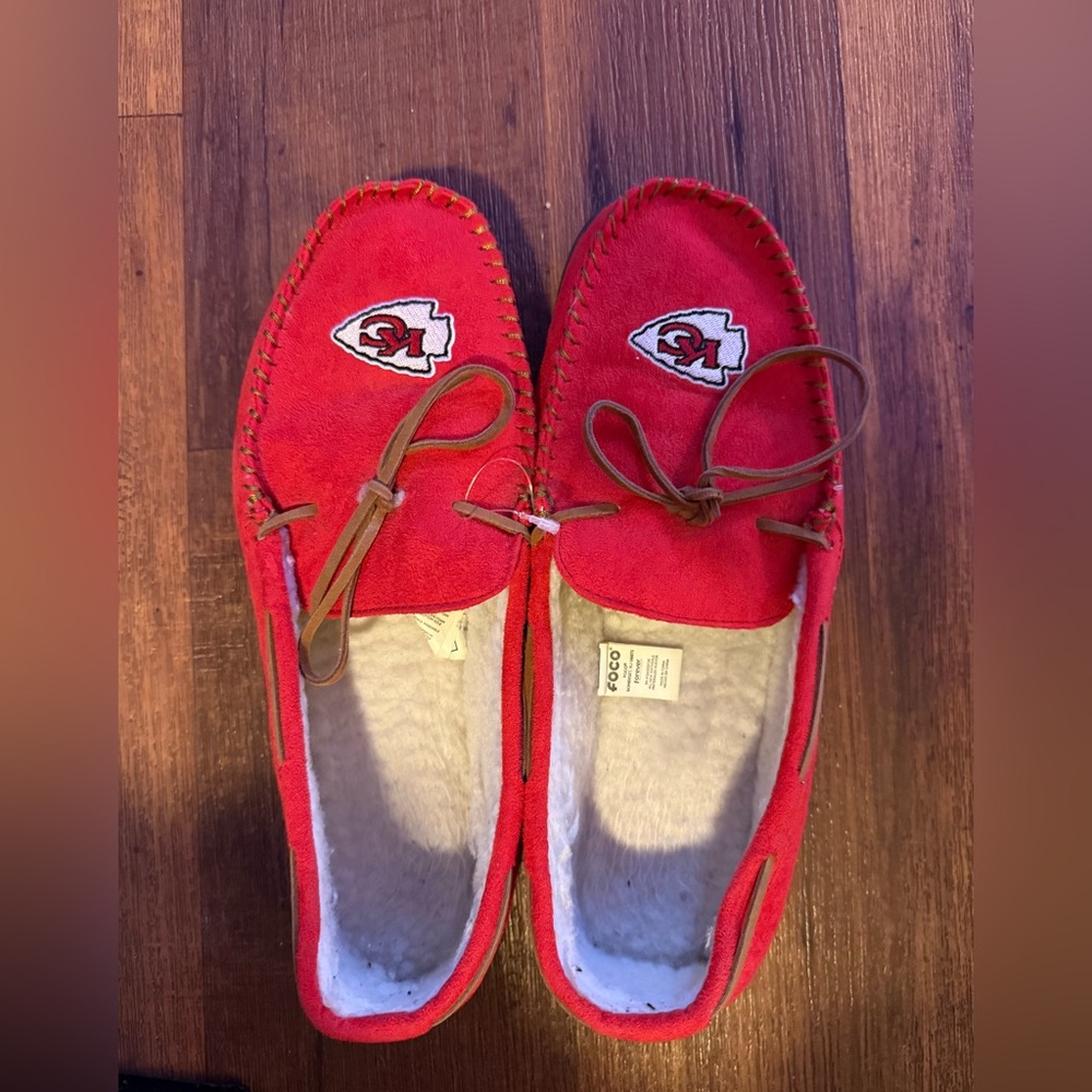 NFL Kansas City chiefs Moccasin men’s large new